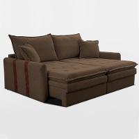 Sofá Sem Caixa Retrátil 1,80m Soft Bonnie Boucle Cama Inbox Marrom - 8