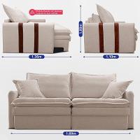 Sofá Sem Caixa Retrátil 1,60m Soft Bonnie Boucle Cama Inbox Bege Claro