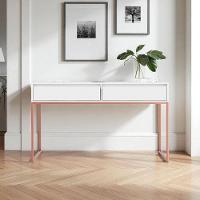 Aparador Nobre Pés Em Metal Moderno Estilo Industrial - Branco Cobre Branco Cobre - 1