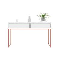 Aparador Nobre Pés Em Metal Moderno Estilo Industrial - Branco Cobre Branco Cobre - 6