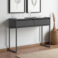 Aparador Moderno Estilo Industrial Com Base Metal 2 Gavetas - Preto Preto - 1