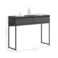 Aparador Moderno Estilo Industrial Com Base Metal 2 Gavetas - Preto Preto