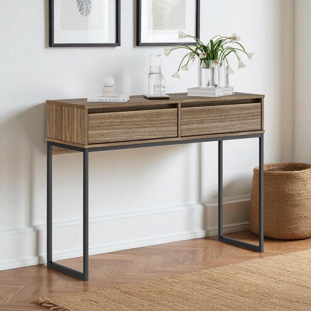 Aparador Moderno Estilo Industrial Com Base Metal 2 Gavetas - Affara Affara - 1