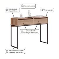 Aparador Buffet Rio 2 Gavetas Para Sala 90 Cm Montana - 2