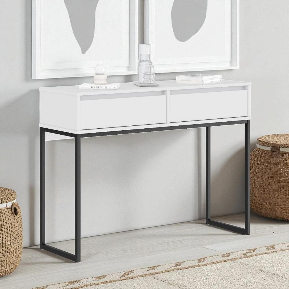 Aparador Buffet Rio 2 Gavetas Para Sala 90 Cm Branco - 1