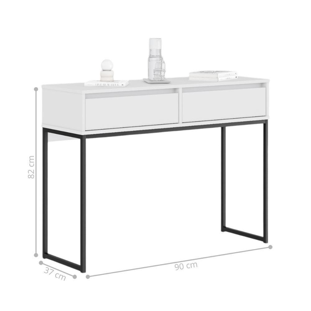 Aparador Buffet Rio 2 Gavetas Para Sala 90 Cm Branco - 6