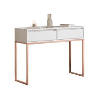 Aparador Buffet Rio 2 Gavetas Para Sala 90 Cm Branco Cobre - 6