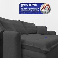 Sofá Sem Caixa Retrátil 2,00m Soft Bonnie Boucle Cama Inbox Cinza Escuro - 2