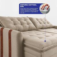 Sofá Sem Caixa Retrátil 2,00m Soft Bonnie Boucle Cama Inbox Cinza Escuro - 9