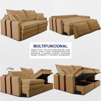 Sofá Sem Caixa Retrátil 2,00m Soft Bonnie Boucle Cama Inbox Caramelo. - 5