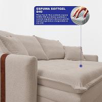 Sofá Sem Caixa Retrátil 2,00m Soft Bonnie Boucle Cama Inbox Bege Claro - 2