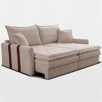 Sofá Sem Caixa Retrátil 2,00m Soft Bonnie Boucle Cama Inbox Bege Claro - 8
