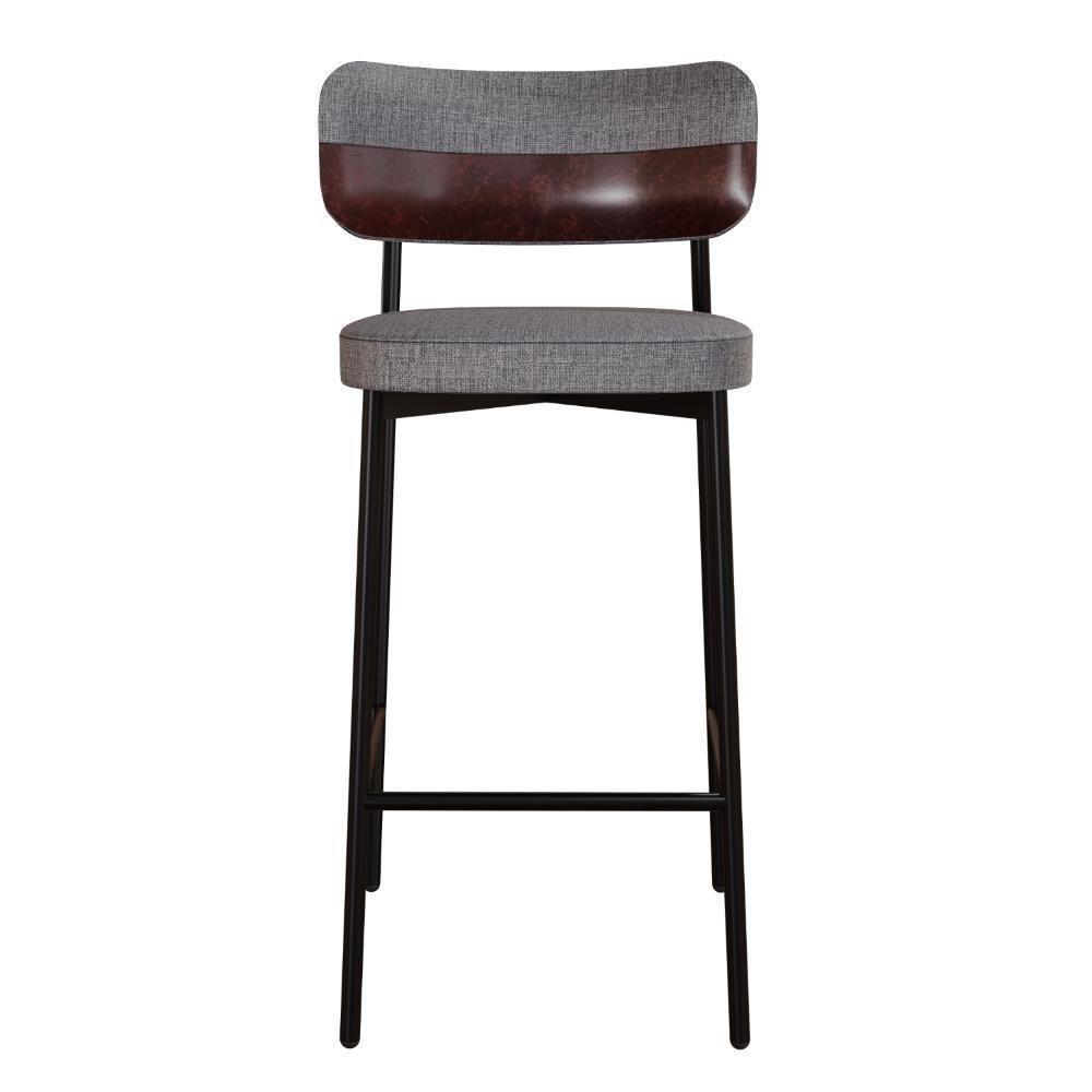 Banqueta Alta Alloa Corriente Cinza - Courino Café - Est. Preta Corriente Cinza - 4