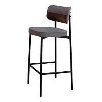 Banqueta Alta Alloa Corriente Cinza - Courino Café - Est. Preta Corriente Cinza - 1