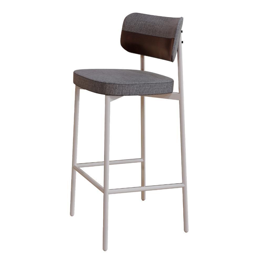 Banqueta Alta Alloa Corriente Cinza - Courino Café - Est. Branca Corriente Cinza - 1