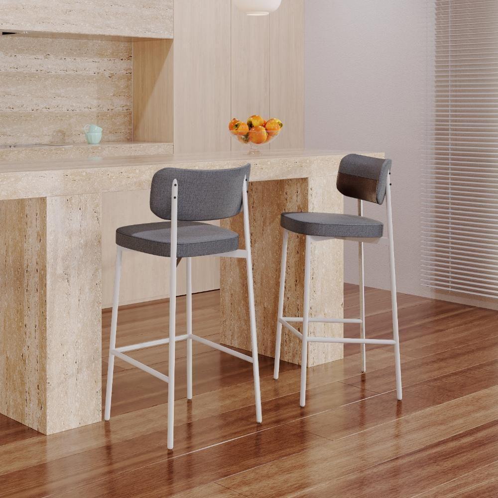 Banqueta Alta Alloa Corriente Cinza - Courino Café - Est. Branca Corriente Cinza - 2