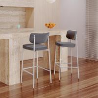 Banqueta Alta Alloa Corriente Cinza - Courino Café - Est. Branca Corriente Cinza - 2