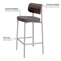 Banqueta Alta Alloa Corriente Cinza - Courino Café - Est. Branca Corriente Cinza - 3