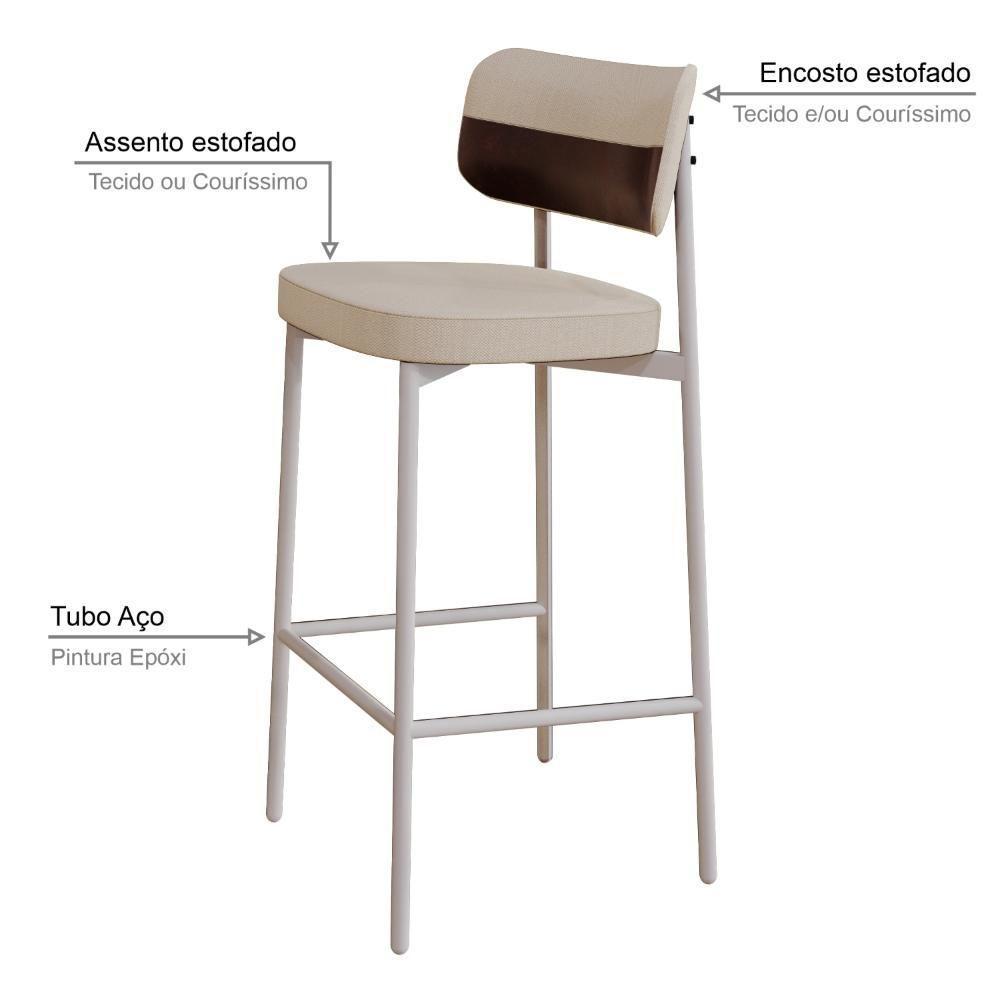 Banqueta Alta Alloa Corriente Areia- Courino Café - Est. Branca Corriente Areia - 3