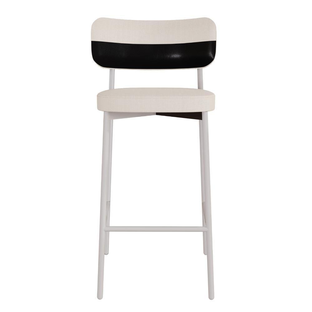 Banqueta Alloa Fixa Com 4 Pés 50 X 44,7 X 103,5 Mm Com 1 Un. Corriente Palha- Courino Preto - 4