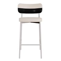 Banqueta Alloa Fixa Com 4 Pés 50 X 44,7 X 103,5 Mm Com 1 Un. Corriente Palha- Courino Preto