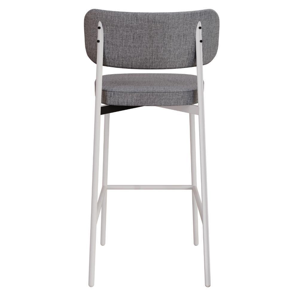 Banqueta Alloa Fixa Com 4 Pés 50 X 44,7 X 103,5 Mm Com 1 Un. Corriente Cinza - Courino Preto - 5