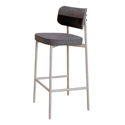 Banqueta Alloa Fixa Com 4 Pés 50 X 44,7 X 103,5 Mm Com 1 Un. Corriente Cinza - Courino Preto