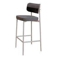 Banqueta Alloa Fixa Com 4 Pés 50 X 44,7 X 103,5 Mm Com 1 Un. Corriente Cinza - Courino Preto - 1