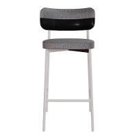 Banqueta Alloa Fixa Com 4 Pés 50 X 44,7 X 103,5 Mm Com 1 Un. Corriente Cinza - Courino Preto