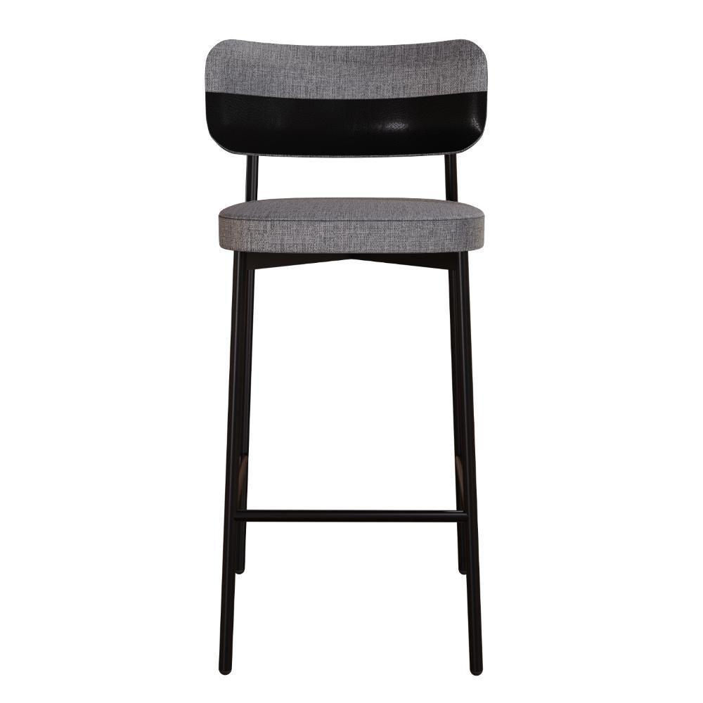 Banqueta Alloa Fixa Com 4 Pés 50 X 44,7 X 103,5 Mm Com 1 Un. Corriente Cinza - Courino Preto - 4