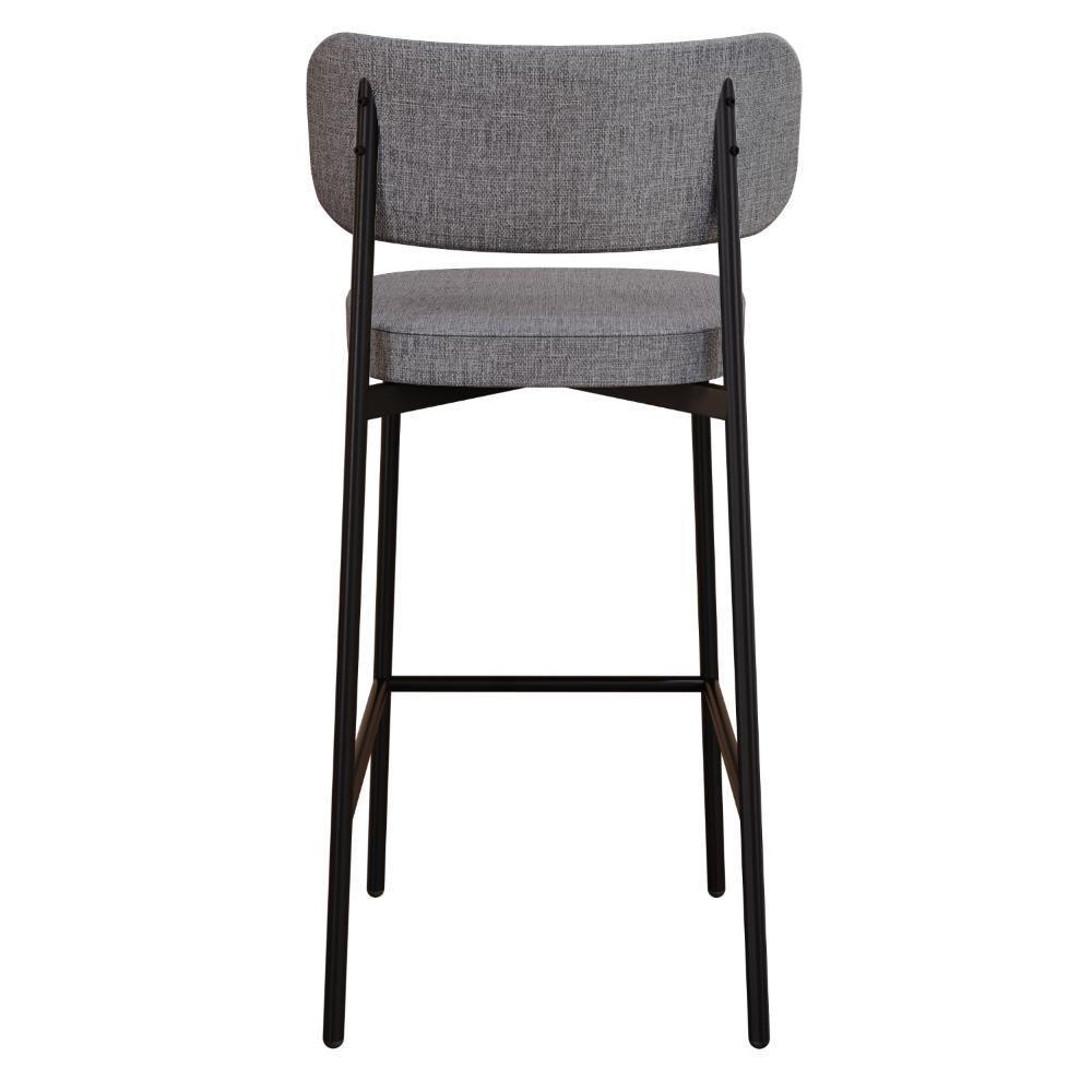 Banqueta Alloa Fixa Com 4 Pés 50 X 44,7 X 103,5 Mm Com 1 Un. Corriente Cinza - Courino Preto - 5