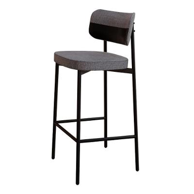 Banqueta Alloa Fixa Com 4 Pés 50 X 44,7 X 103,5 Mm Com 1 Un. Corriente Cinza - Courino Preto