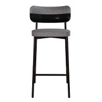 Banqueta Alloa Fixa Com 4 Pés 50 X 44,7 X 103,5 Mm Com 1 Un. Corriente Cinza - Courino Preto