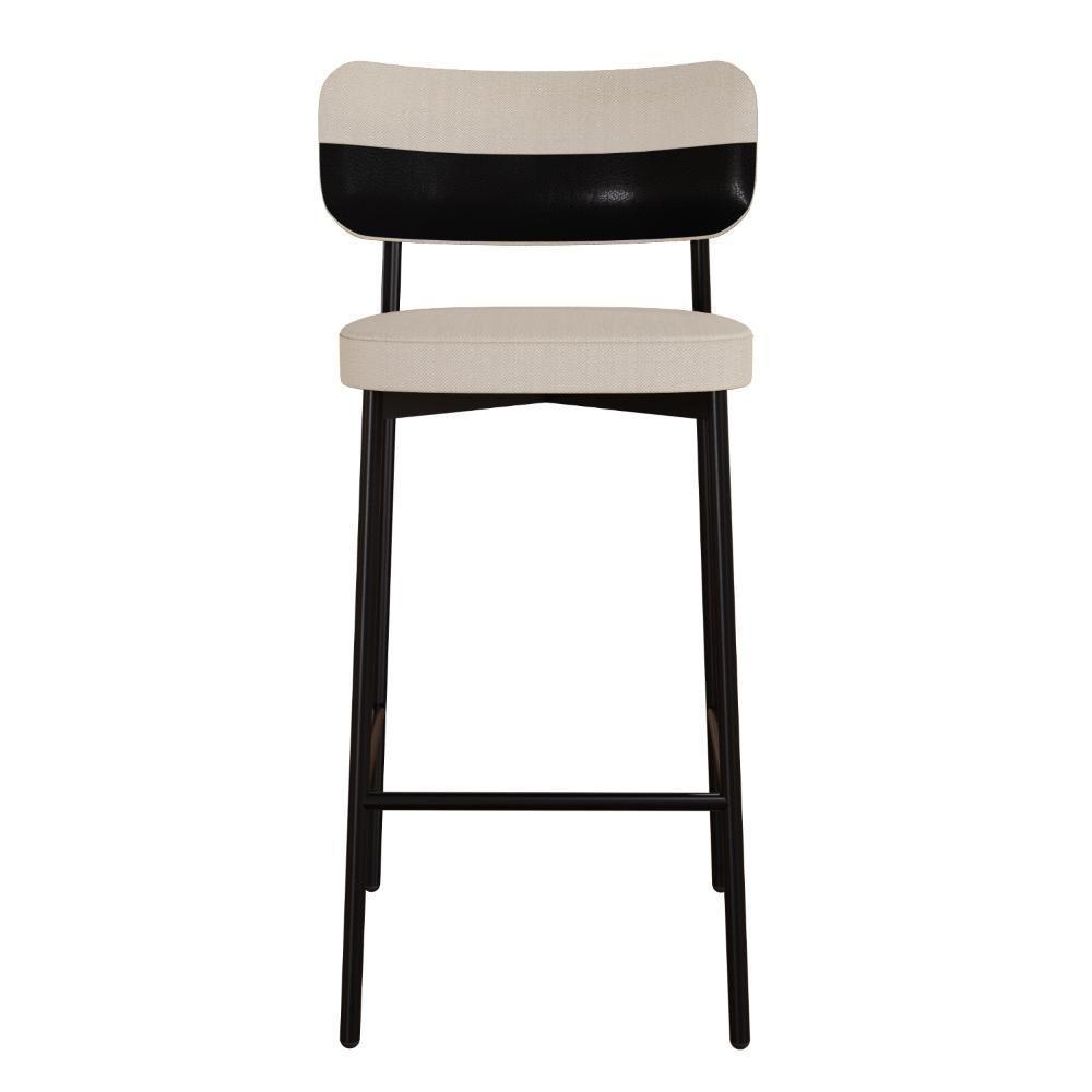 Banqueta Alloa Fixa Com 4 Pés 50 X 44,7 X 103,5 Mm Com 1 Un. Corriente Areia- Courino Preto - 4