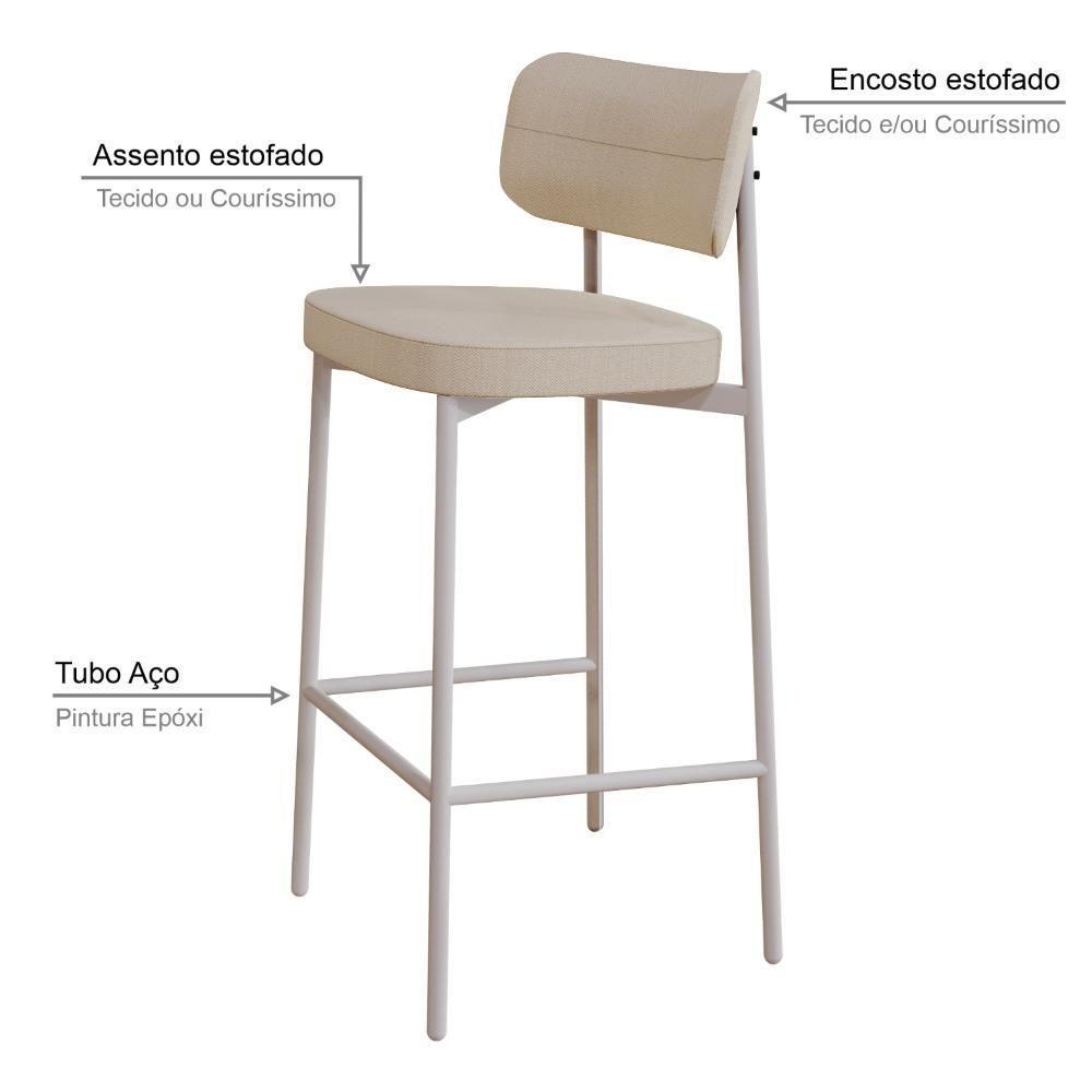 Banqueta Alloa Fixa Com 4 Pés 50 X 44,7 X 103,5 Mm Com 1 Un. Corriente Areia Corriente Areia - 3