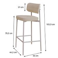 Banqueta Alloa Fixa Com 4 Pés 50 X 44,7 X 103,5 Mm Com 1 Un. Corriente Areia Corriente Areia - 6