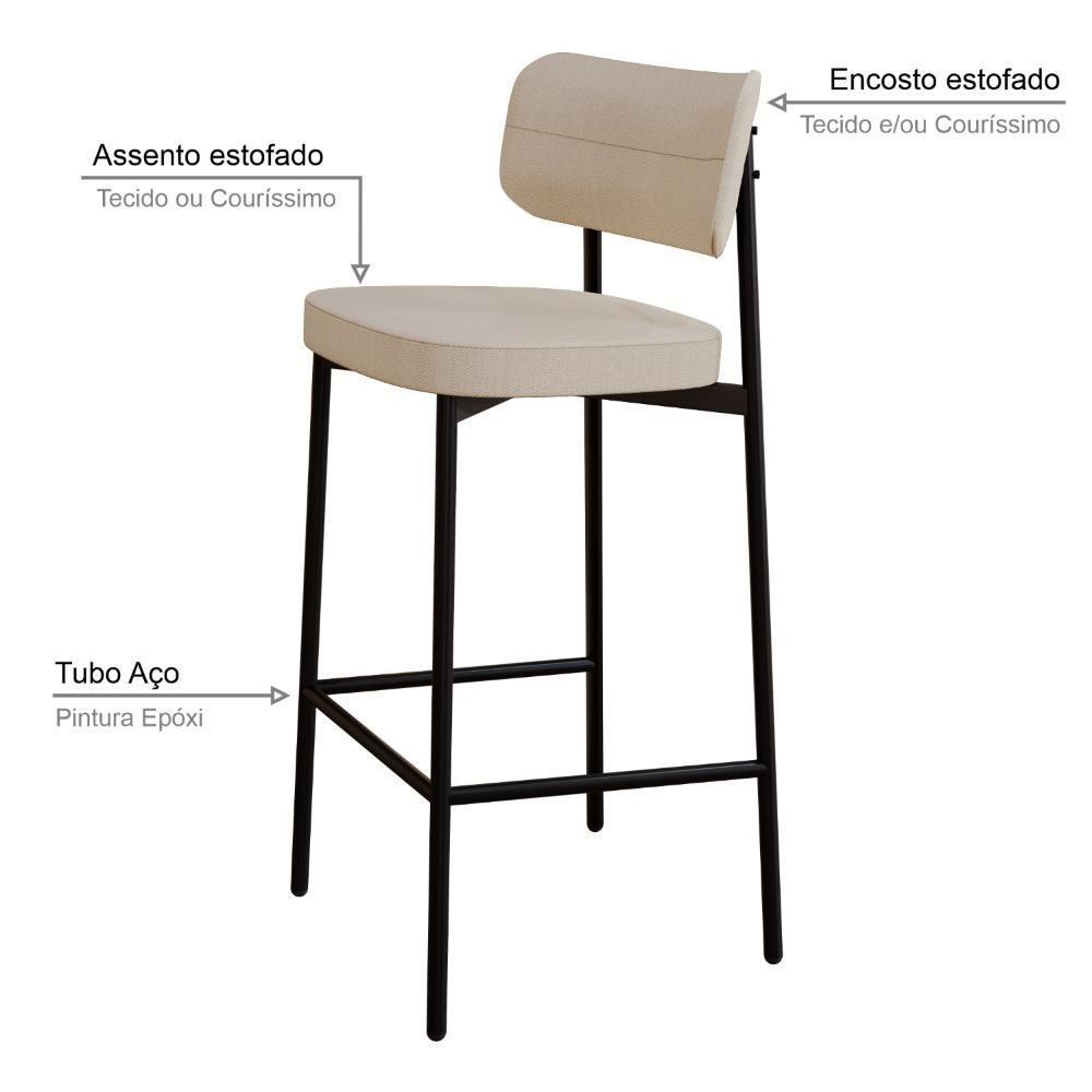 Banqueta Alloa Fixa Com 4 Pés 50 X 44,7 X 103,5 Mm Com 1 Un. Corriente Areia Corriente Areia - 3