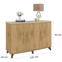 Balcao Aparador 3 Portas Alasca Cinamomo-off White - 2