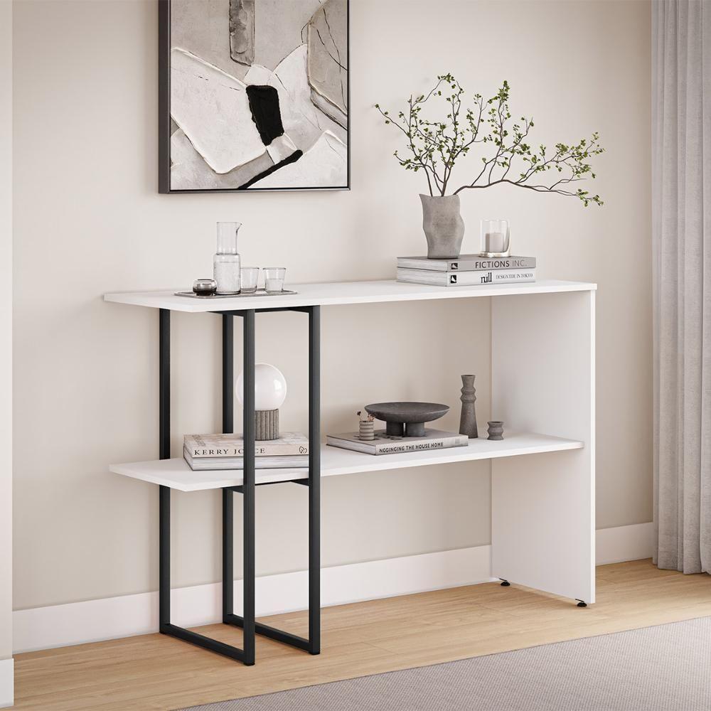 Aparador Para Sala Estar 2 Prateleiras Mexico Branco - 1