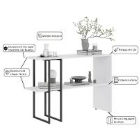 Aparador Para Sala Estar 2 Prateleiras Mexico Branco - 2