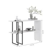 Aparador Para Sala Estar 2 Prateleiras Mexico Branco - 3