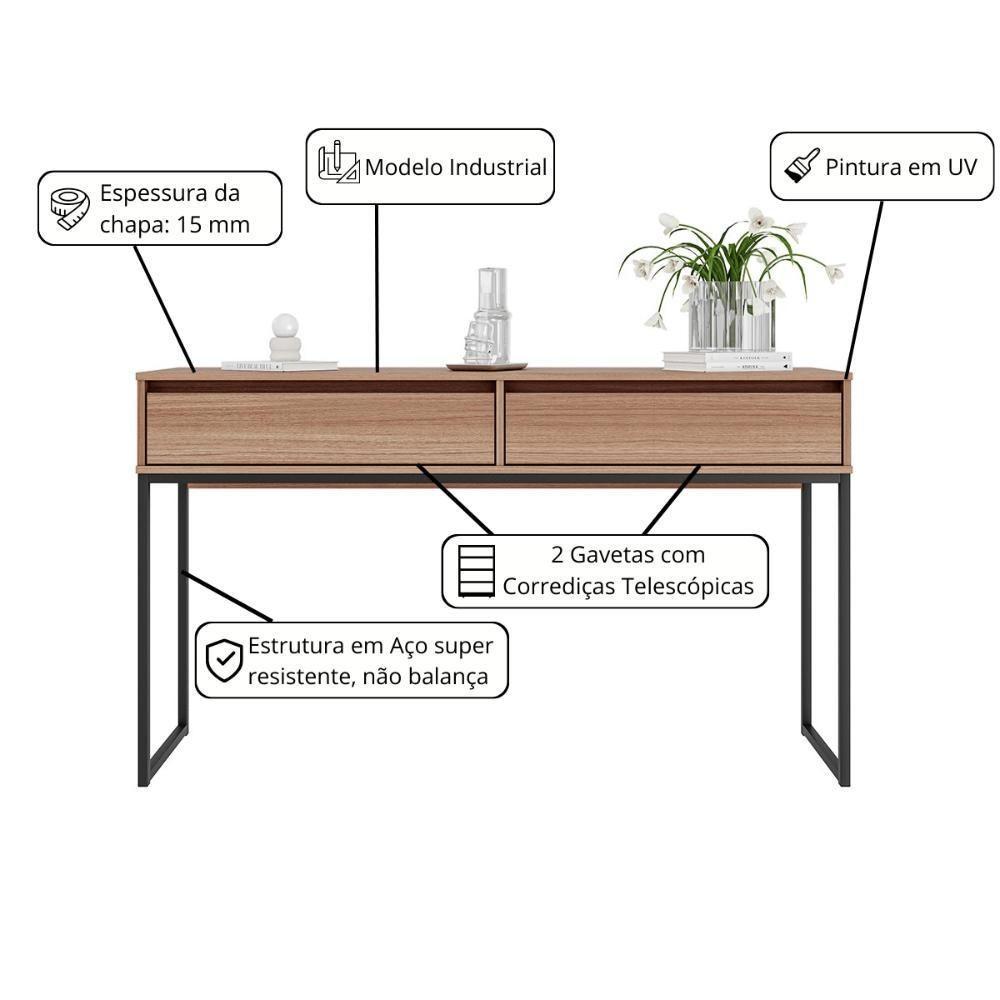 Aparador Metalic Pés Em Metal Estilo Industrial Sala Estar Montana - 6