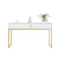 Aparador Metalic Pés Em Metal Estilo Industrial Sala Estar Branco Dourado - 6