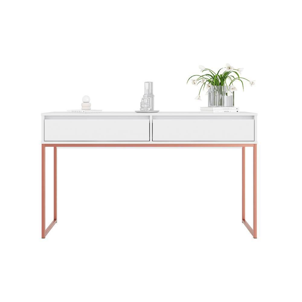 Aparador Metalic Pés Em Metal Estilo Industrial Sala Estar Branco Cobre - 2