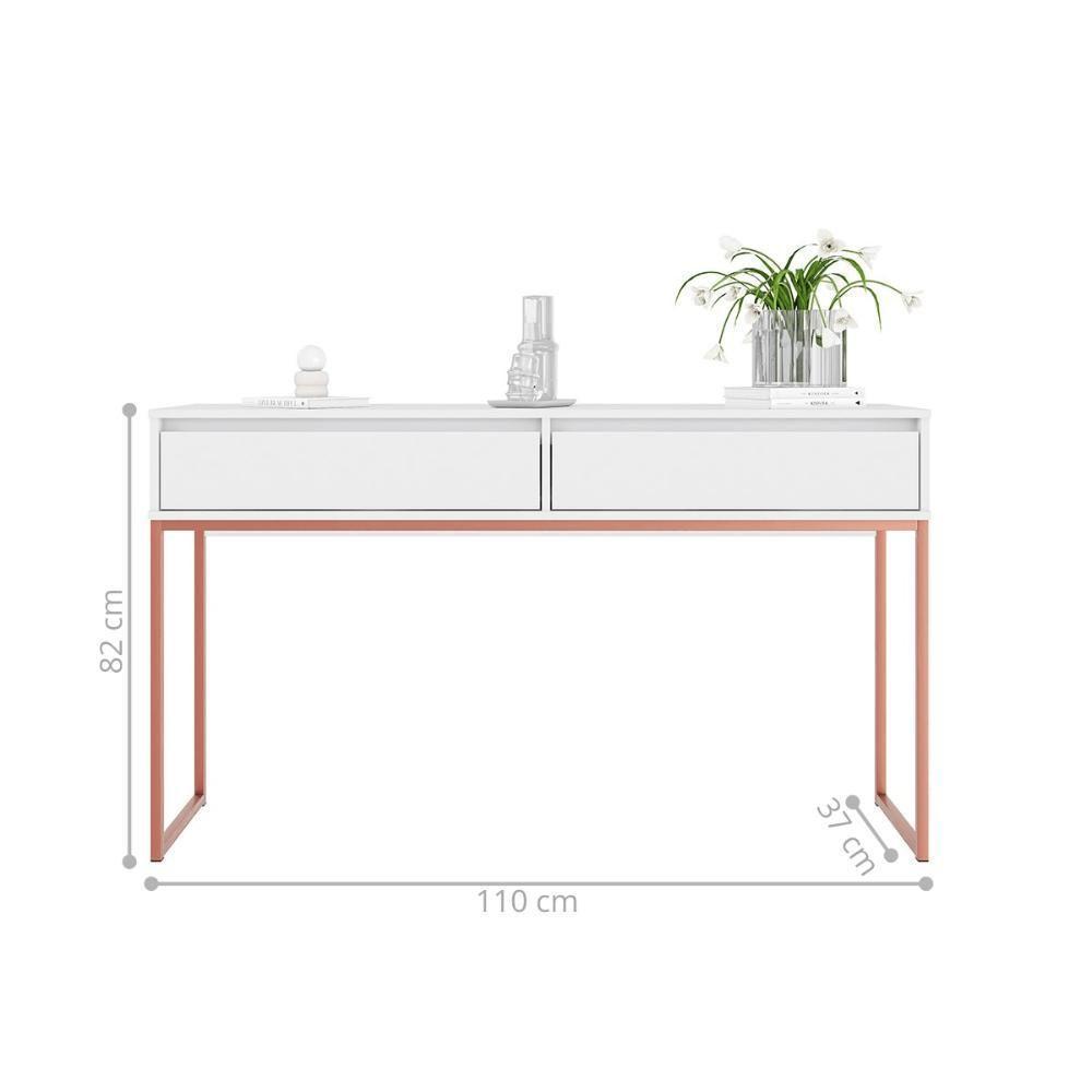 Aparador Metalic Pés Em Metal Estilo Industrial Sala Estar Branco Cobre - 5