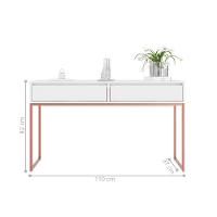 Aparador Metalic Pés Em Metal Estilo Industrial Sala Estar Branco Cobre - 5