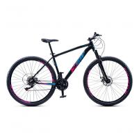 Bicicleta Aro 29 Ksw 24 Vel Shimano Alumínio Freio Disco Xlt100 Mtb Preto/rosa/azul 21 - 2