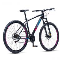 Bicicleta Aro 29 Ksw 24 Vel Alumínio Freio Disco Xlt100 Mtb Preto/rosa/azul 15 - 3