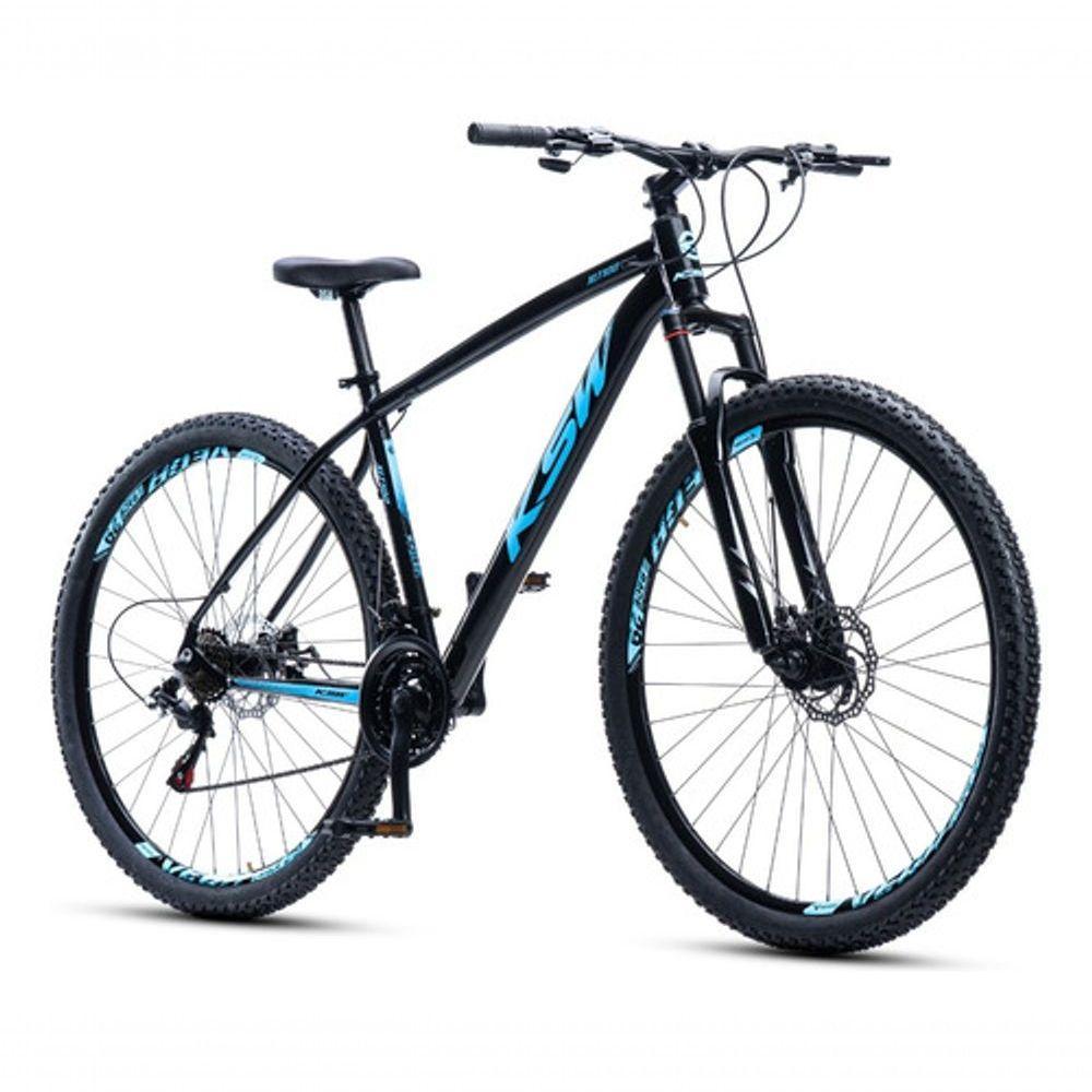 Bicicleta Aro 29 Ksw 24 Vel Alumínio Freio Disco Xlt100 Mtb Preto/azul 19 - 1