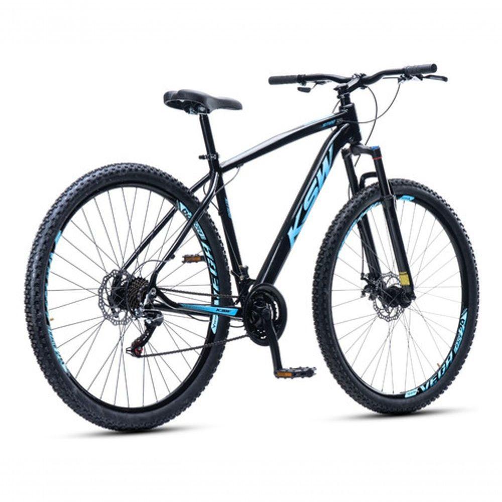 Bicicleta Aro 29 Ksw 24 Vel Alumínio Freio Disco Xlt100 Mtb Preto/azul 19 - 3